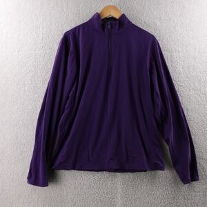 Greyson Mens M Purple Quarter Zip Long Sleeve Wolf Logo Shirt Performance Golf